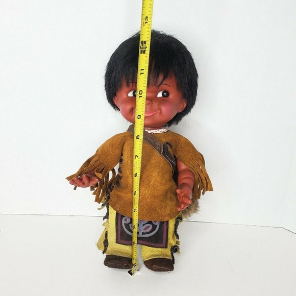 Native American Indian Doll Baby Dolls Leather Clothes 12 inches Set 2 Vintage - Picture 12 of 12
